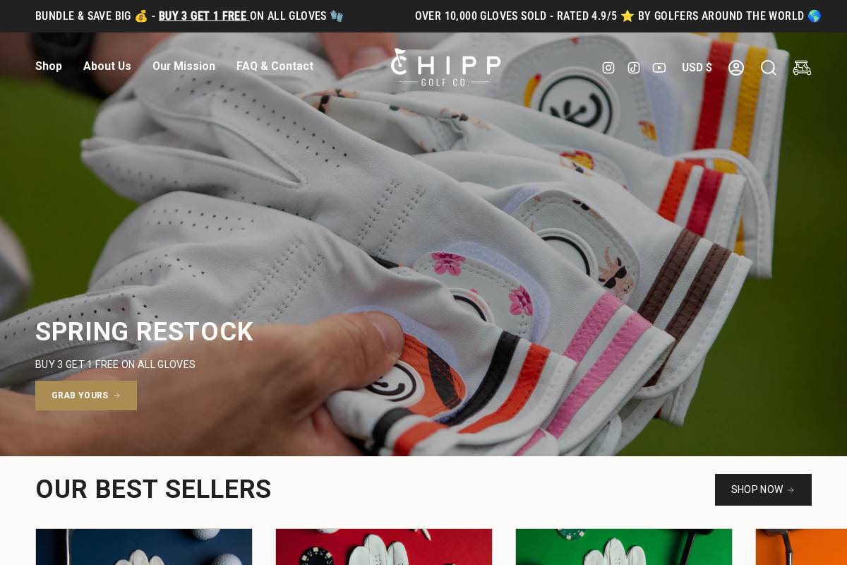 chippgolfco.com homepage screenshot