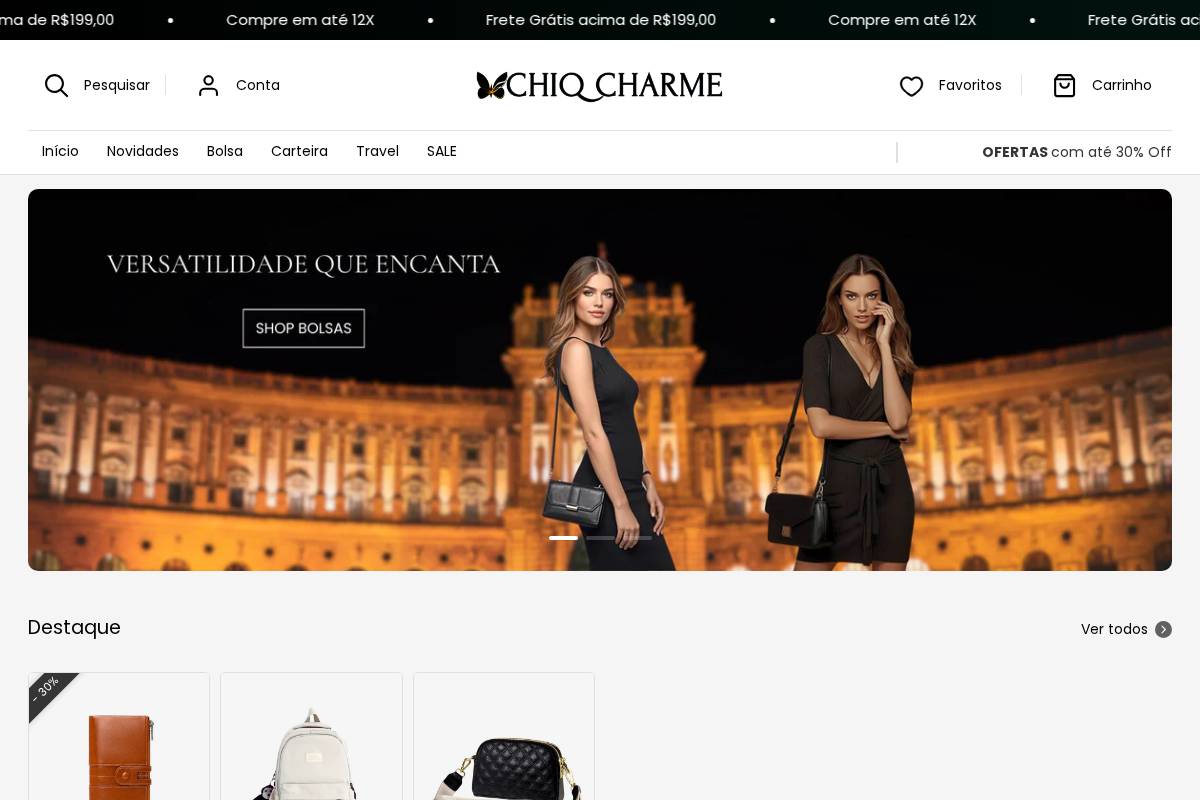chiqcharme.com homepage screenshot