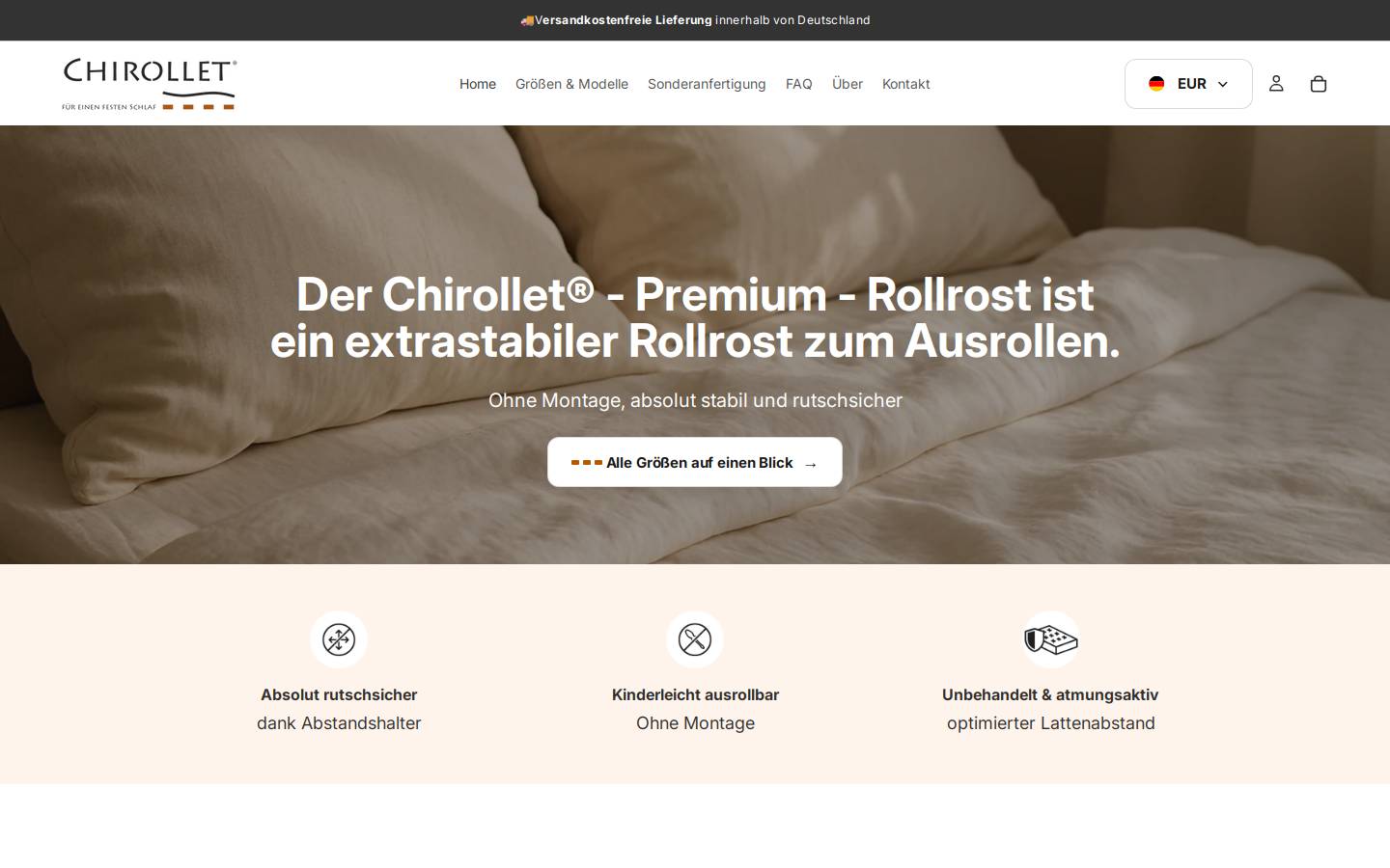 chirollet-shop.de homepage screenshot