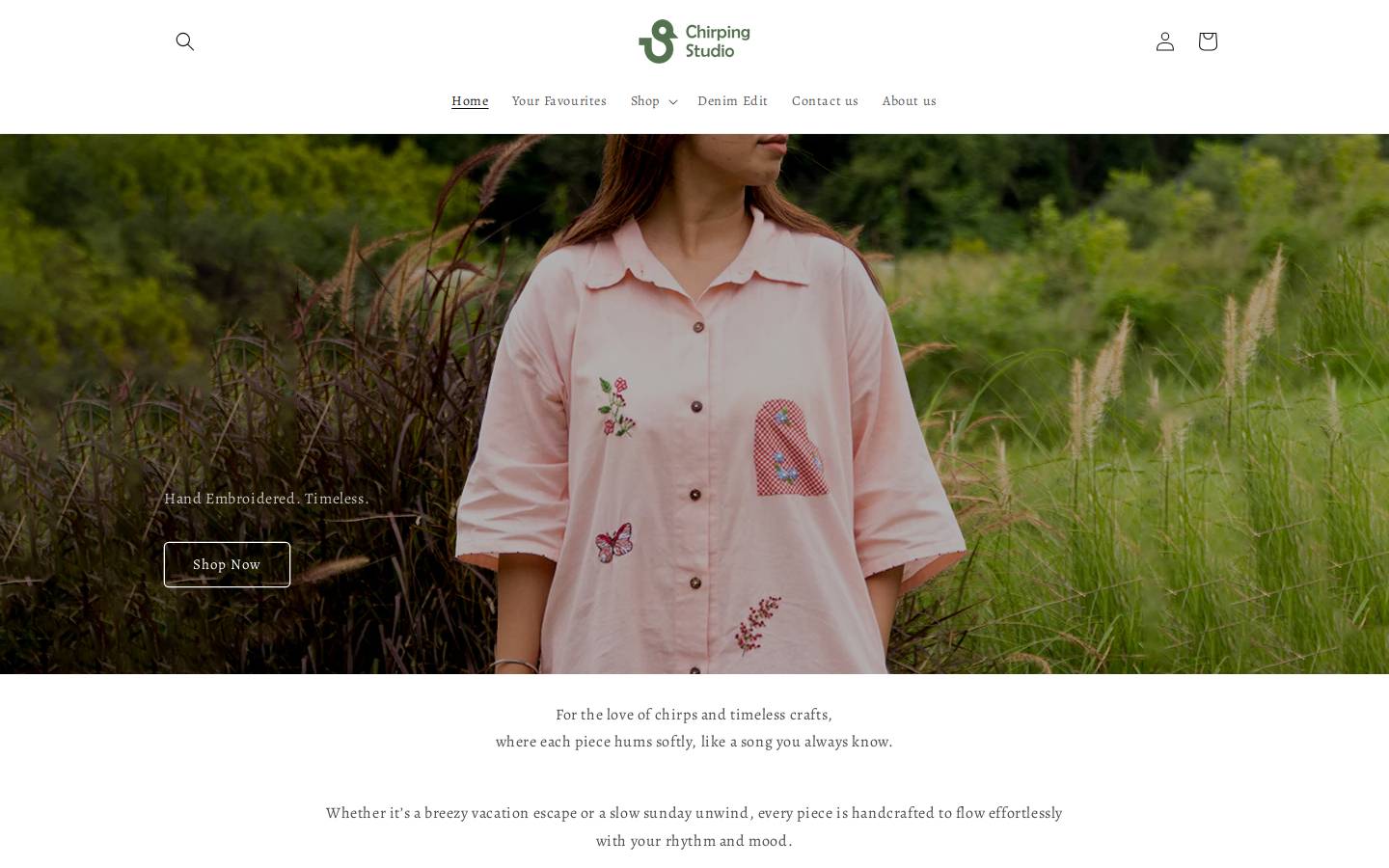 chirpingstudio.com homepage screenshot