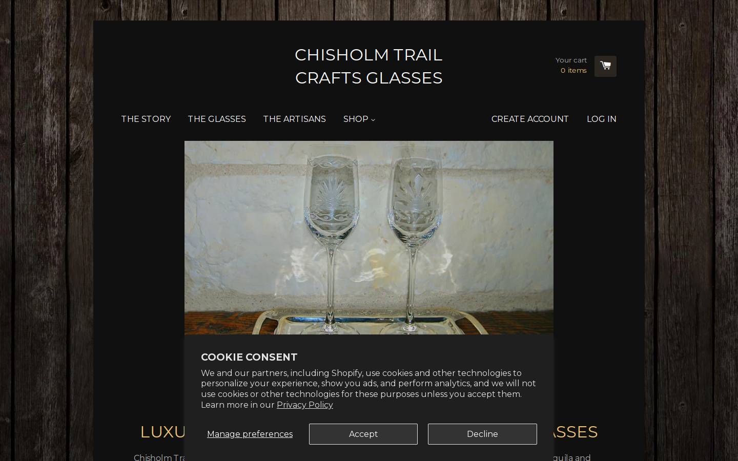 chisholmtrailcraftsglasses.com homepage screenshot
