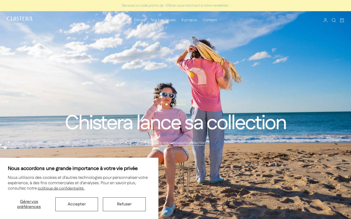 chisterabiarritz.com homepage screenshot