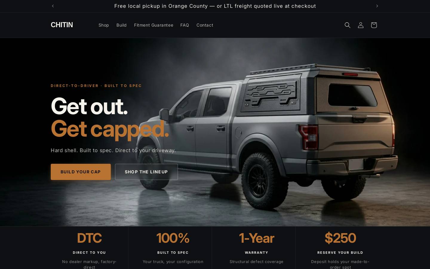 chitincap.com homepage screenshot