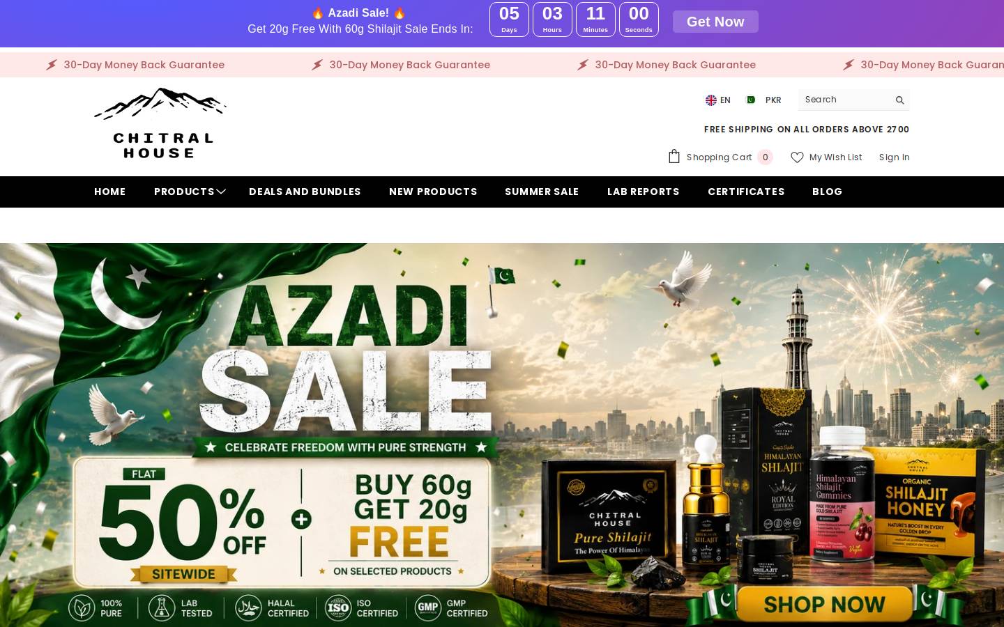 Chitral House homepage screenshot