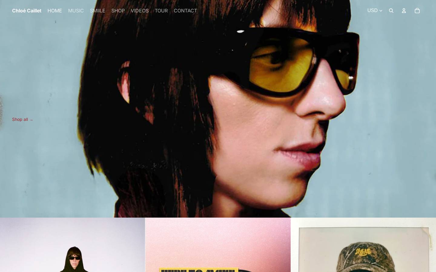 chloecaillet.com homepage screenshot