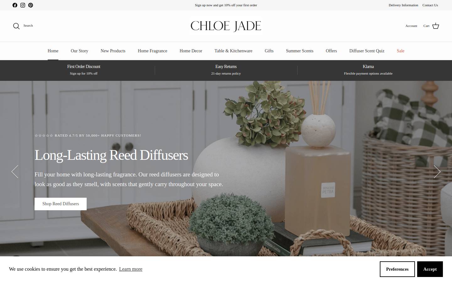 Chloe Jade Home homepage screenshot