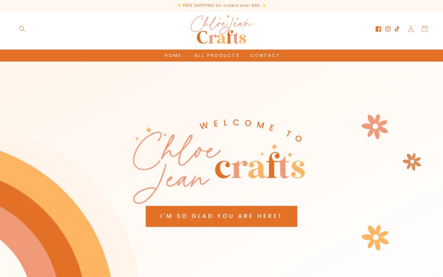 chloejeancrafts.com homepage screenshot