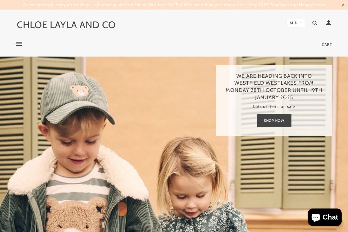 chloelayla.com.au homepage screenshot