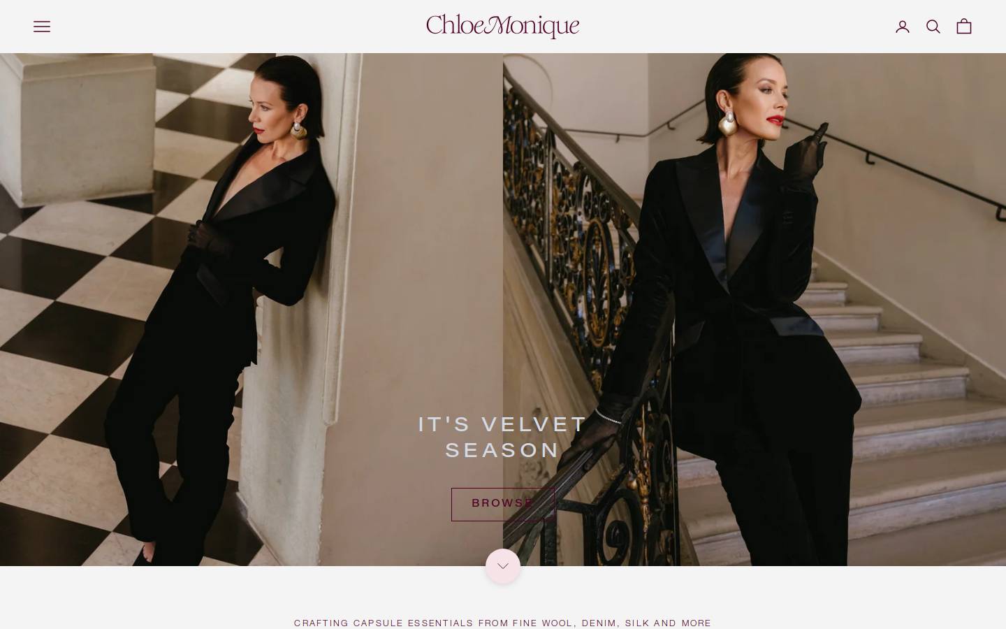 chloemonique.com.au homepage screenshot