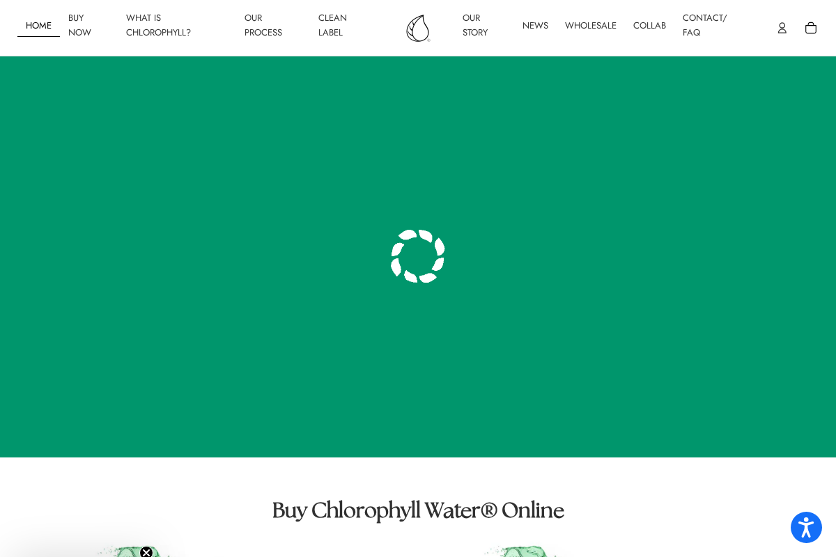 Chlorophyll Water homepage screenshot