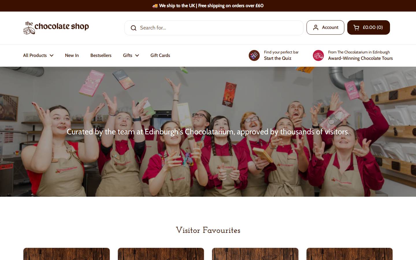 chocolate-shop.co.uk homepage screenshot
