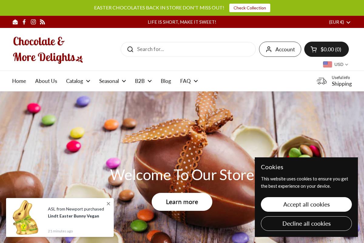 Chocolateandmoredelights homepage screenshot