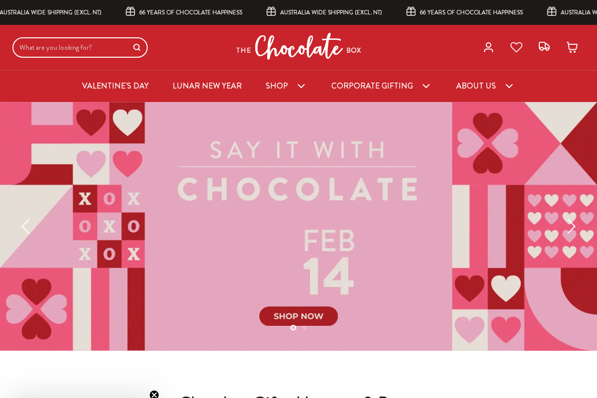 The Chocolate Box homepage screenshot