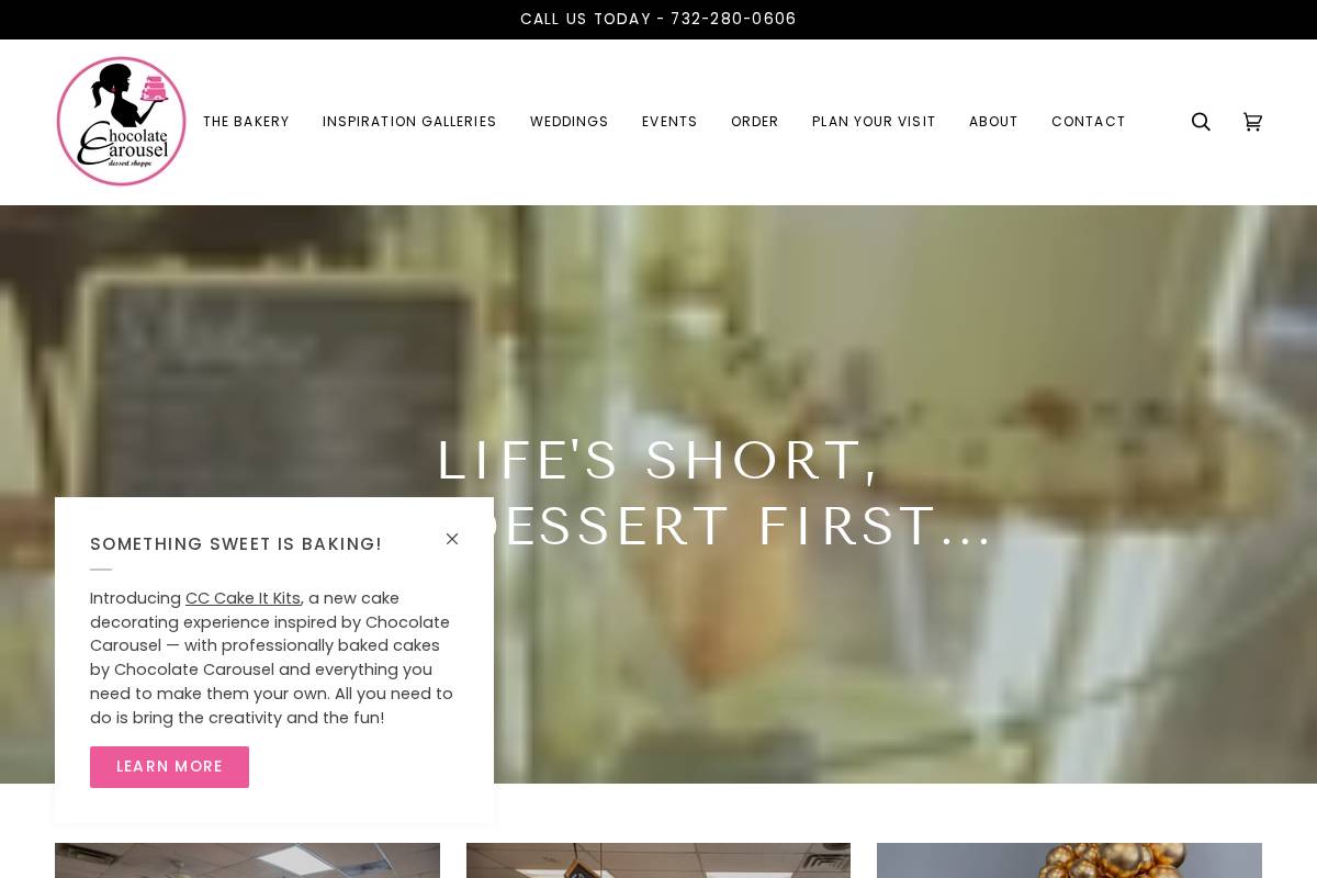 chocolatecarousel.com homepage screenshot