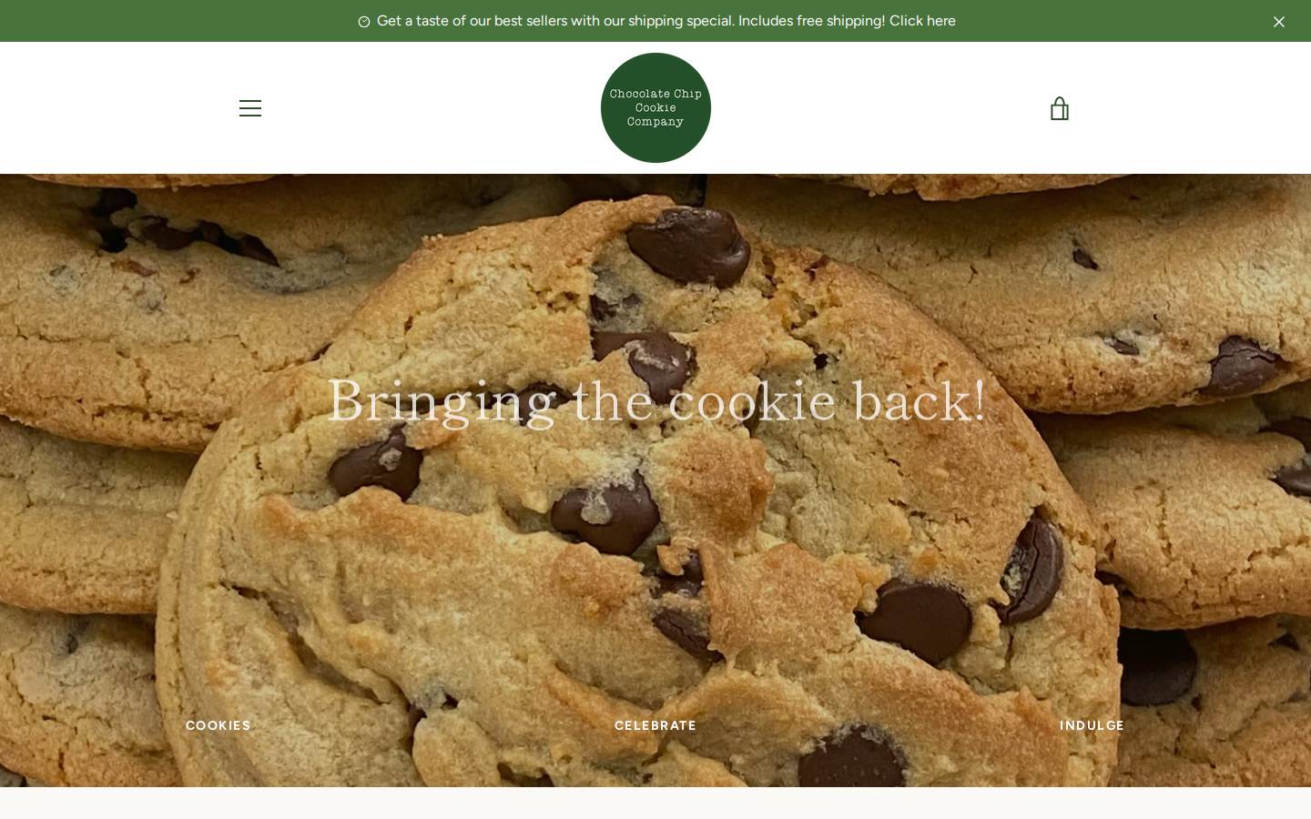 chocolatechipcookiecompany.com homepage screenshot