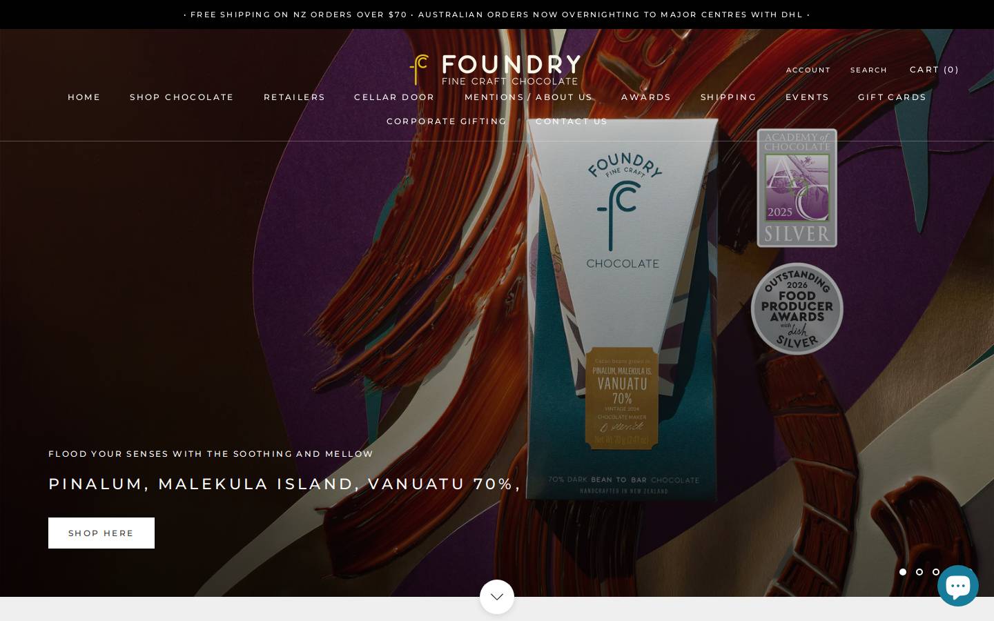chocolatefoundry.co.nz homepage screenshot