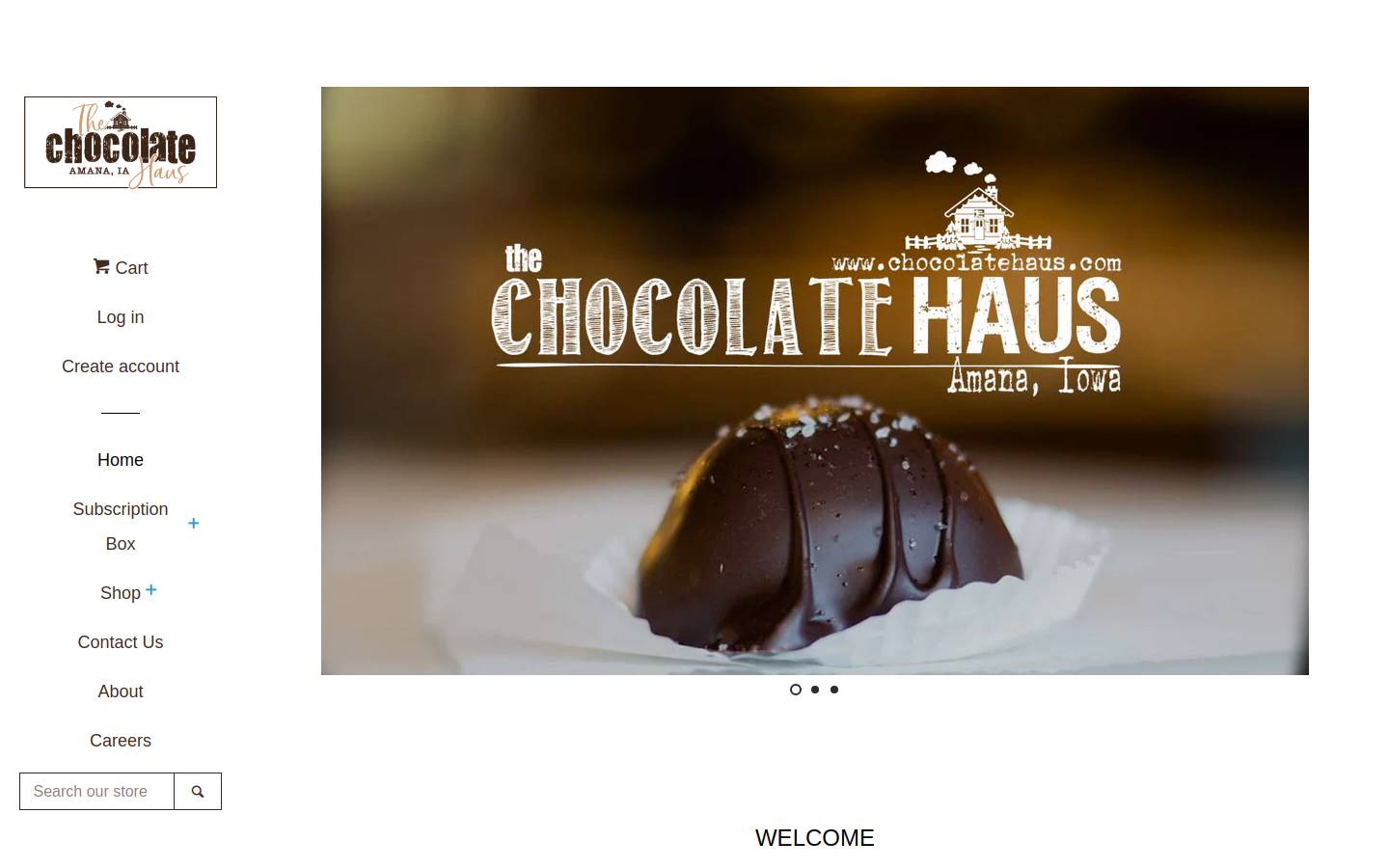 chocolatehaus.com homepage screenshot