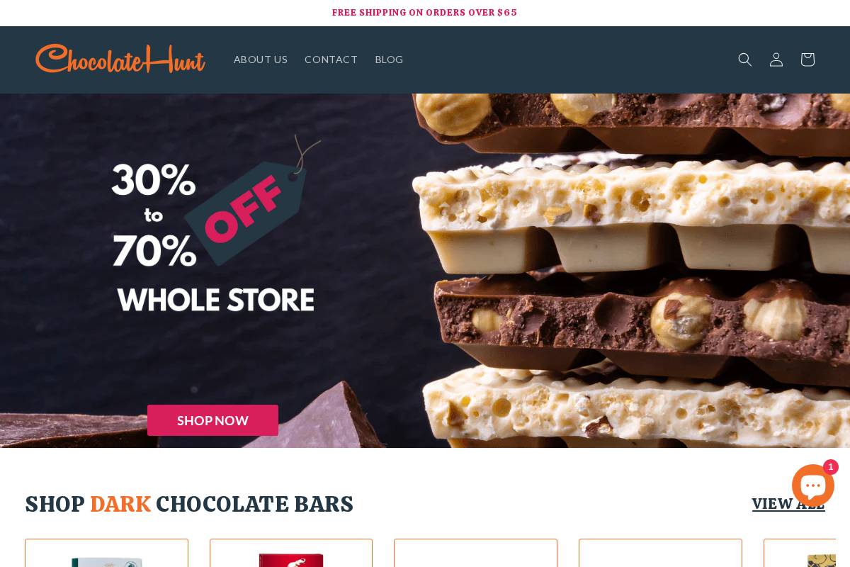 chocolatehunt.com homepage screenshot
