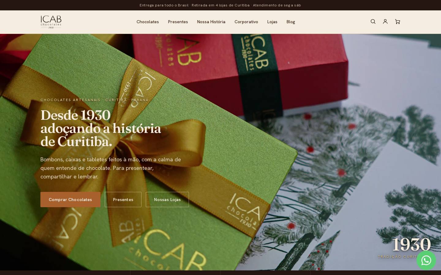 chocolatesicab.com.br homepage screenshot