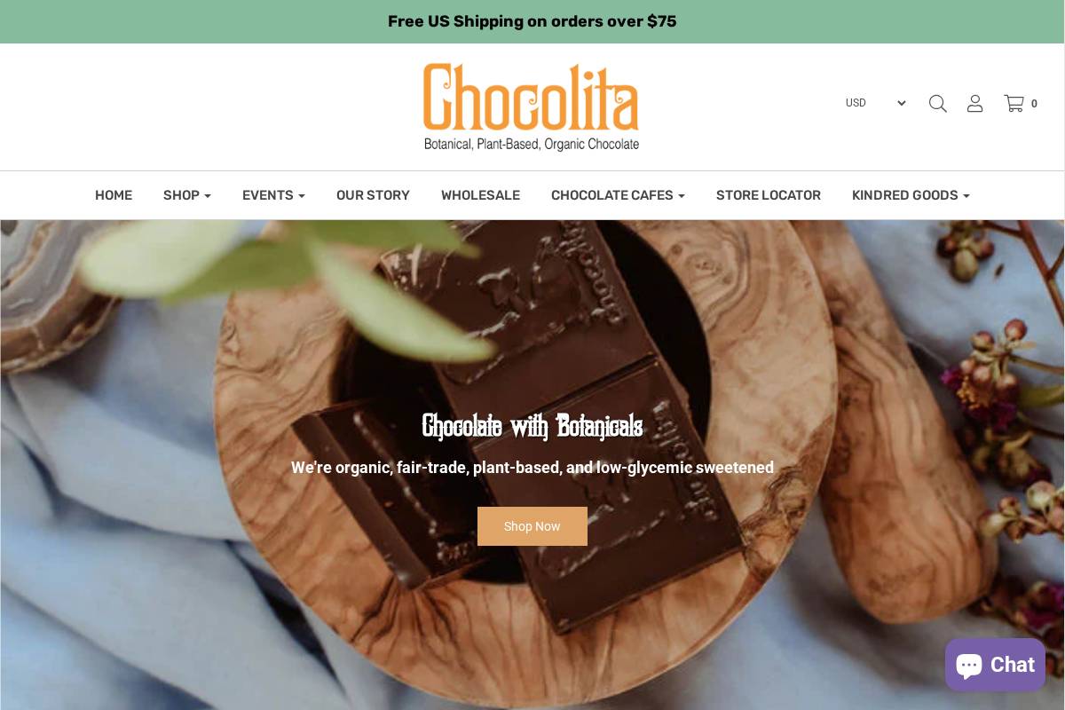 chocolita.com homepage screenshot