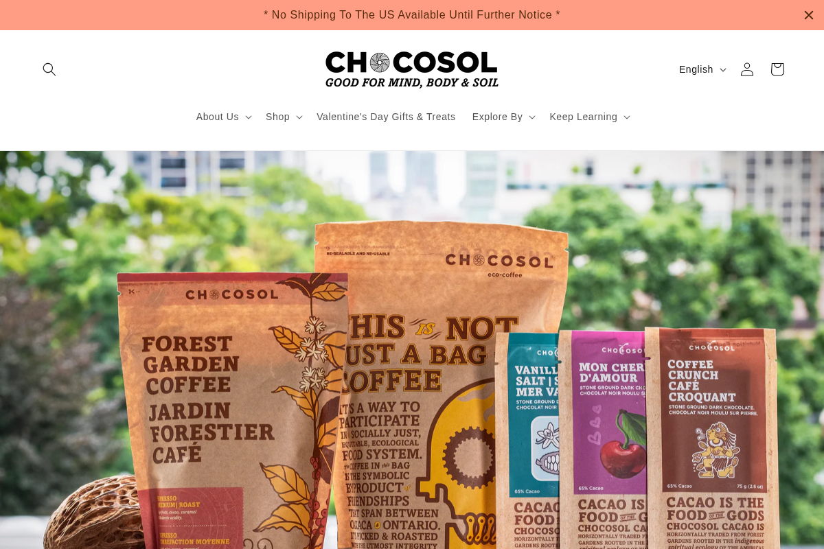 ChocoSol Traders homepage screenshot