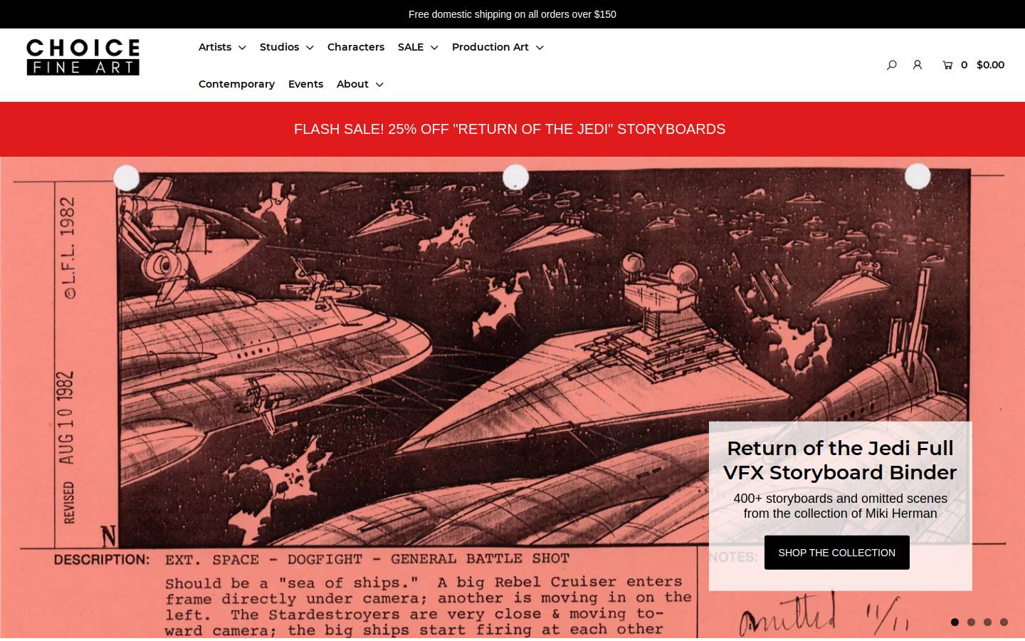 choiceartgroup.com homepage screenshot