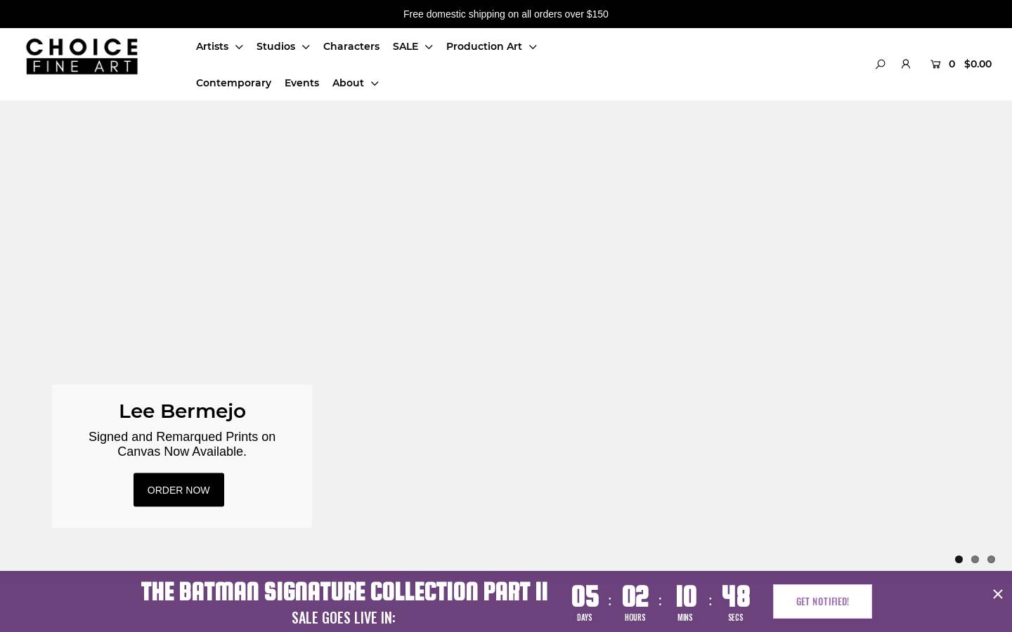 choicefineart.com homepage screenshot