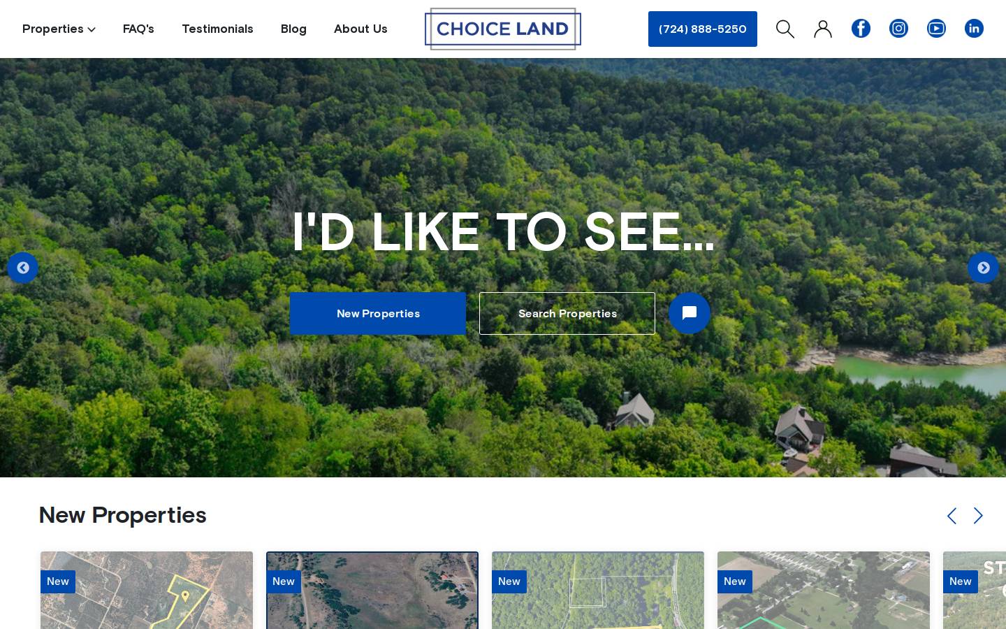Choice Land homepage screenshot