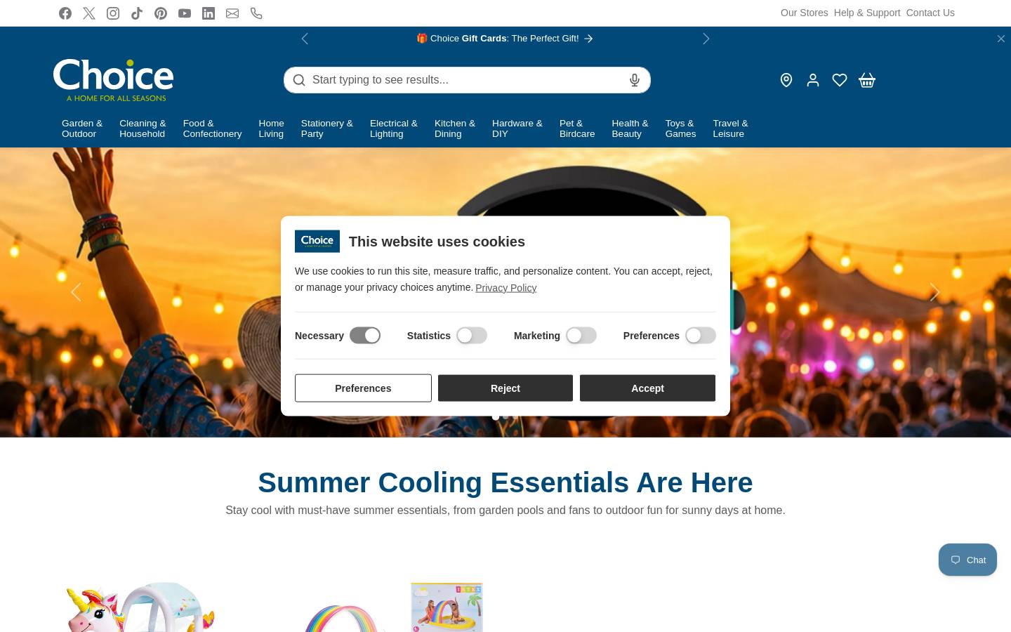 Choicestores homepage screenshot