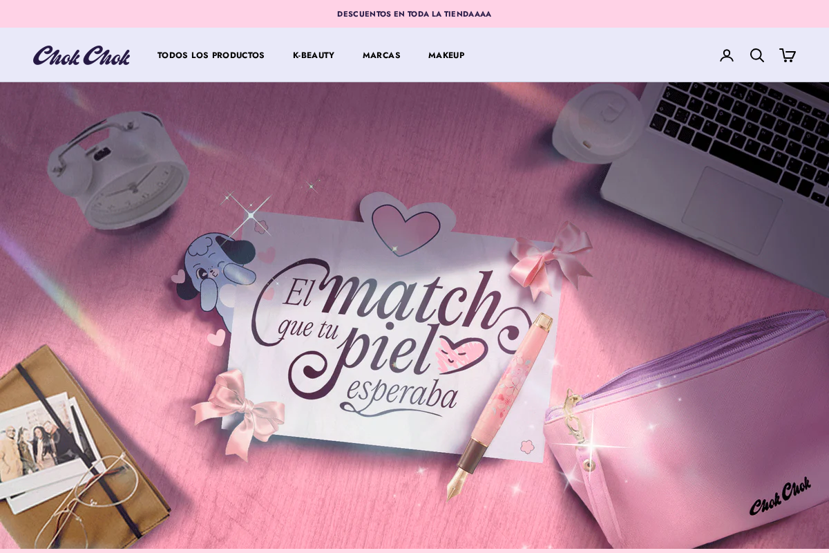 Chok Chok Beauty homepage screenshot