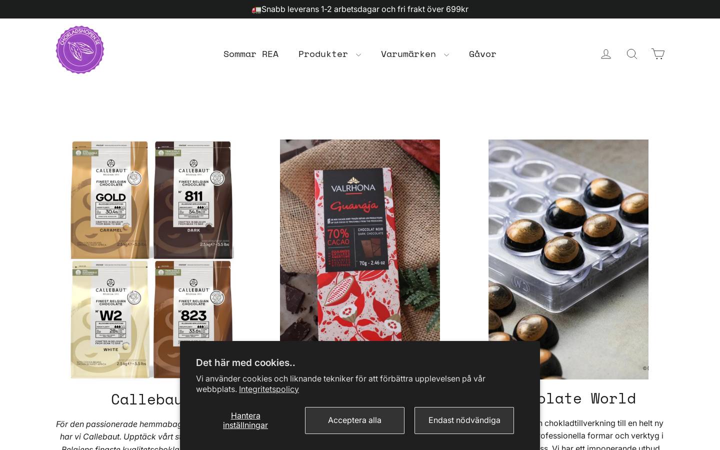 Chokladshopen.se homepage screenshot