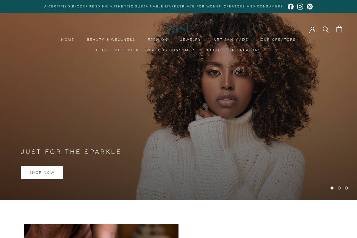 choosejust.com homepage screenshot