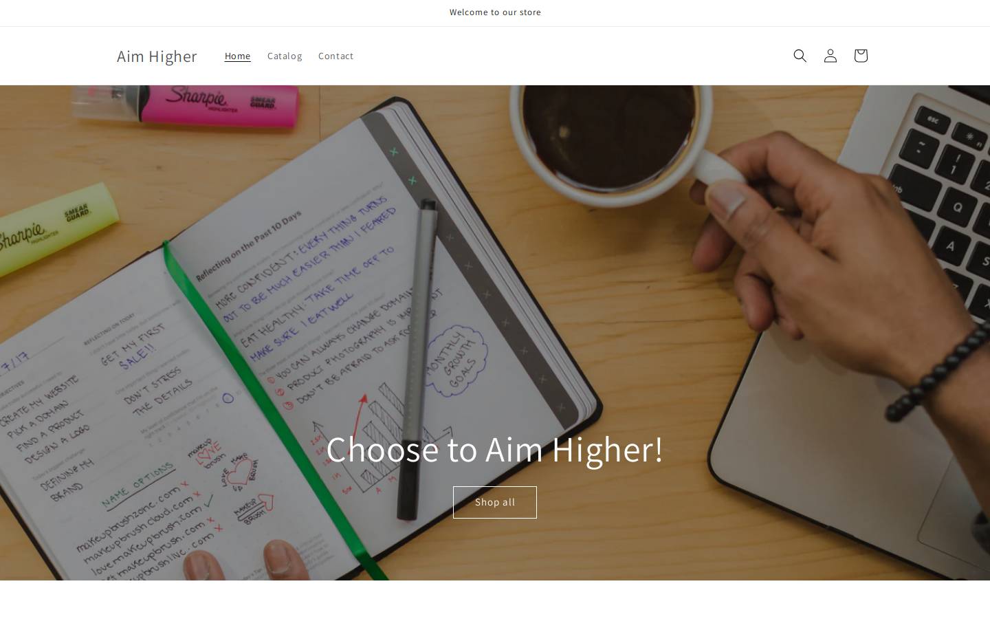 choosetoaimhigher.com homepage screenshot