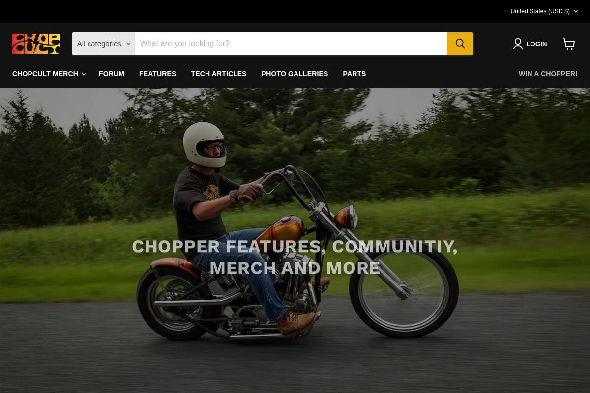 chopcult.com homepage screenshot