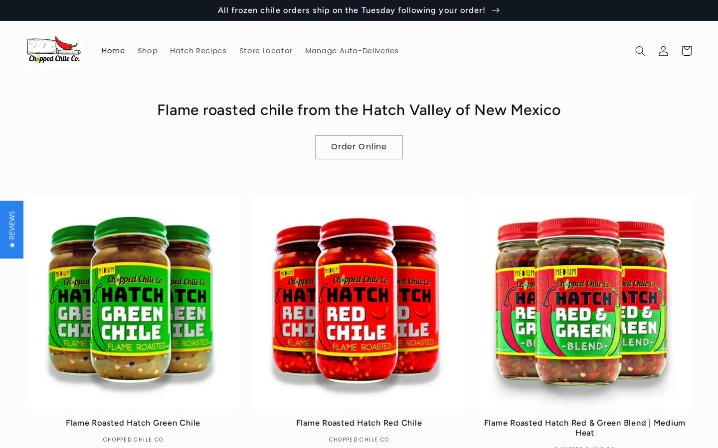 choppedchilico.com homepage screenshot