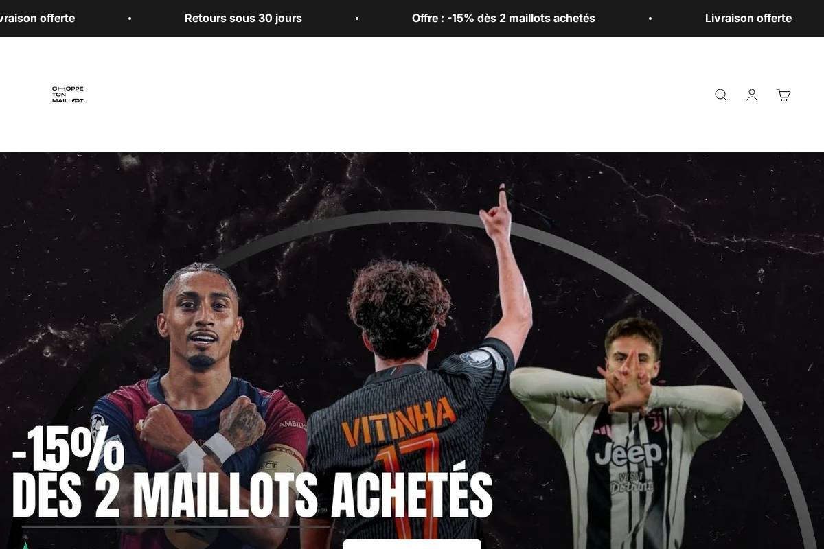 Choppetonmaillot homepage screenshot