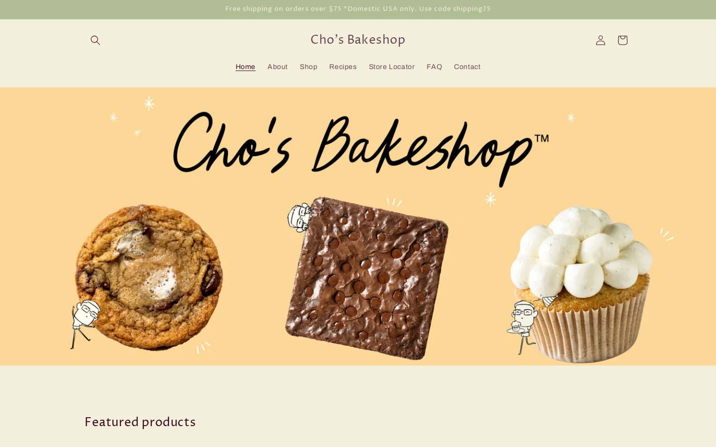 chosbakeshop.com homepage screenshot