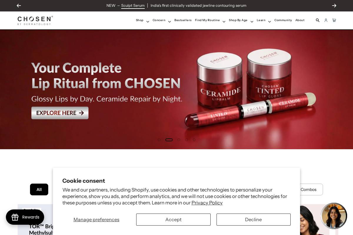 chosenstore.in homepage screenshot
