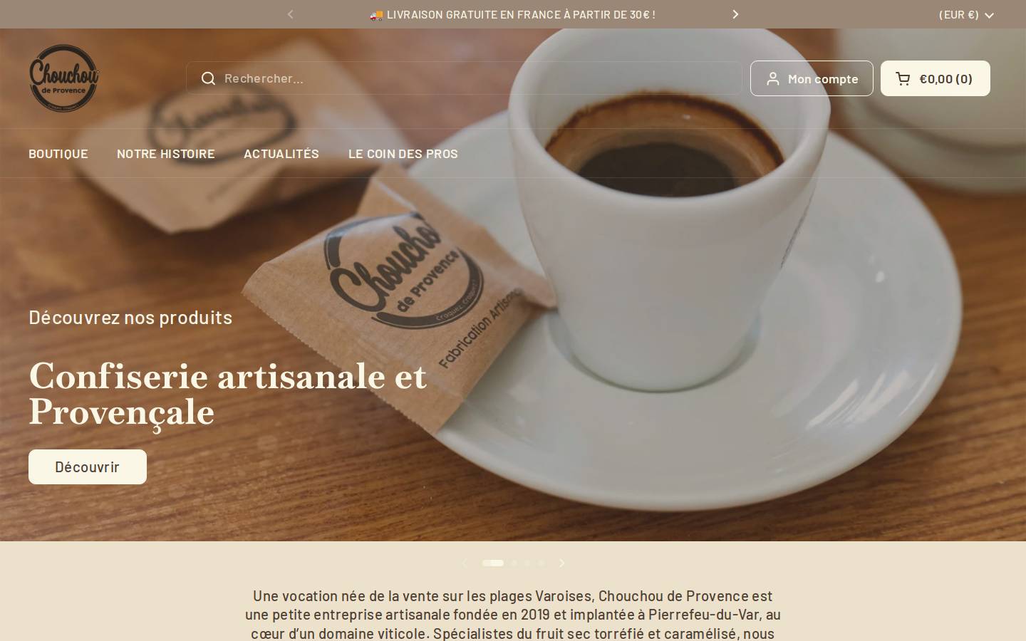 Chouchoudeprovence homepage screenshot