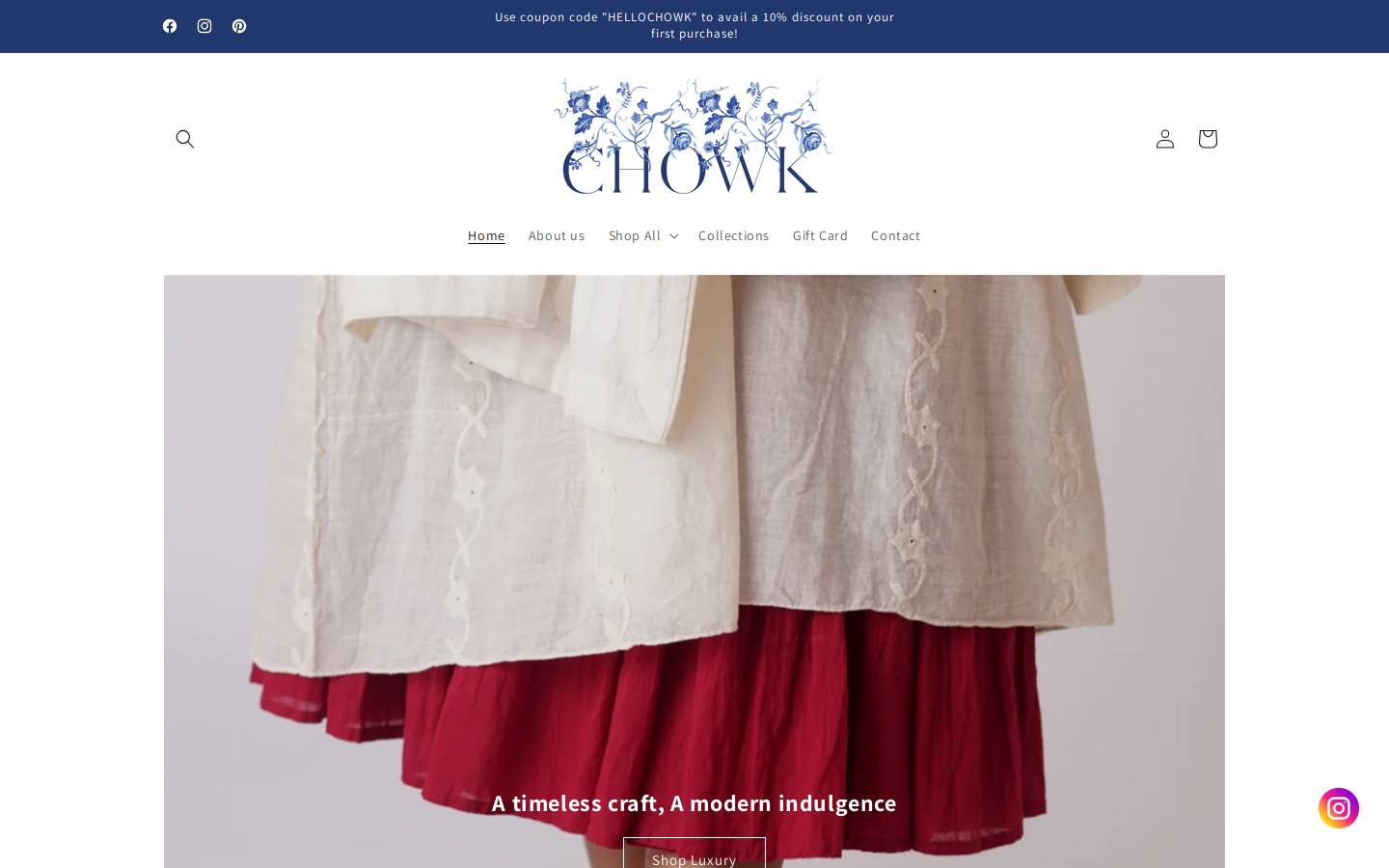 chowkshop.com homepage screenshot