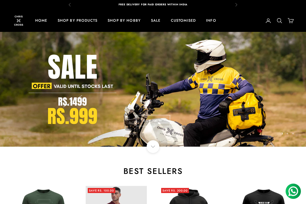 ChrisCross.in homepage screenshot