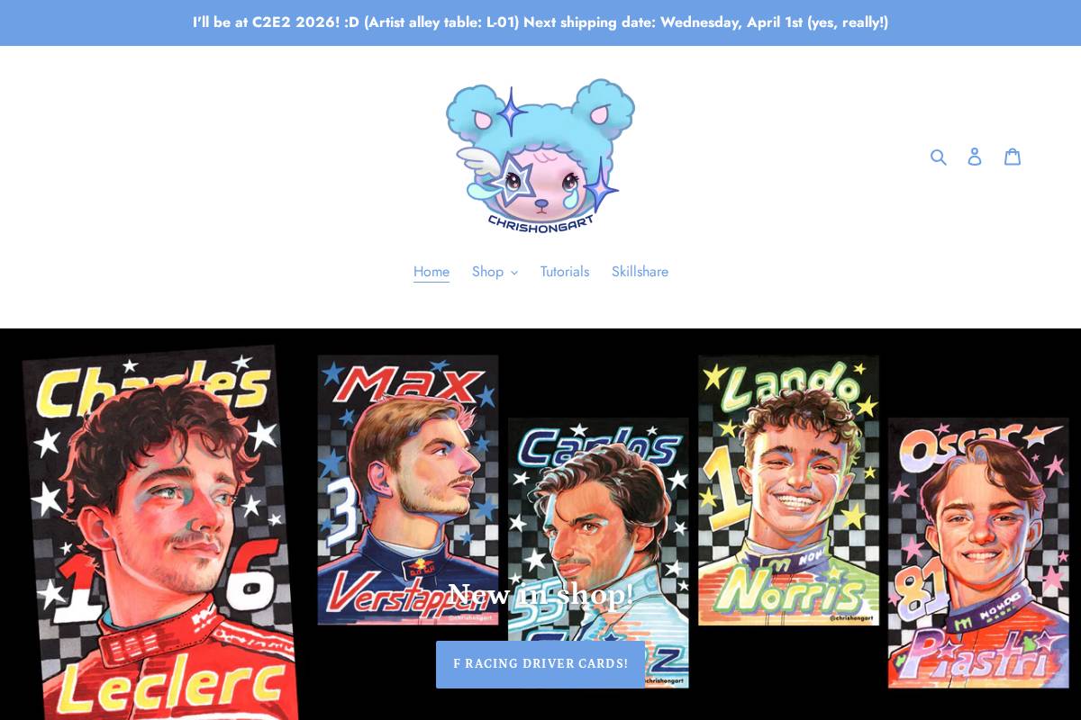 chrishongart.com homepage screenshot