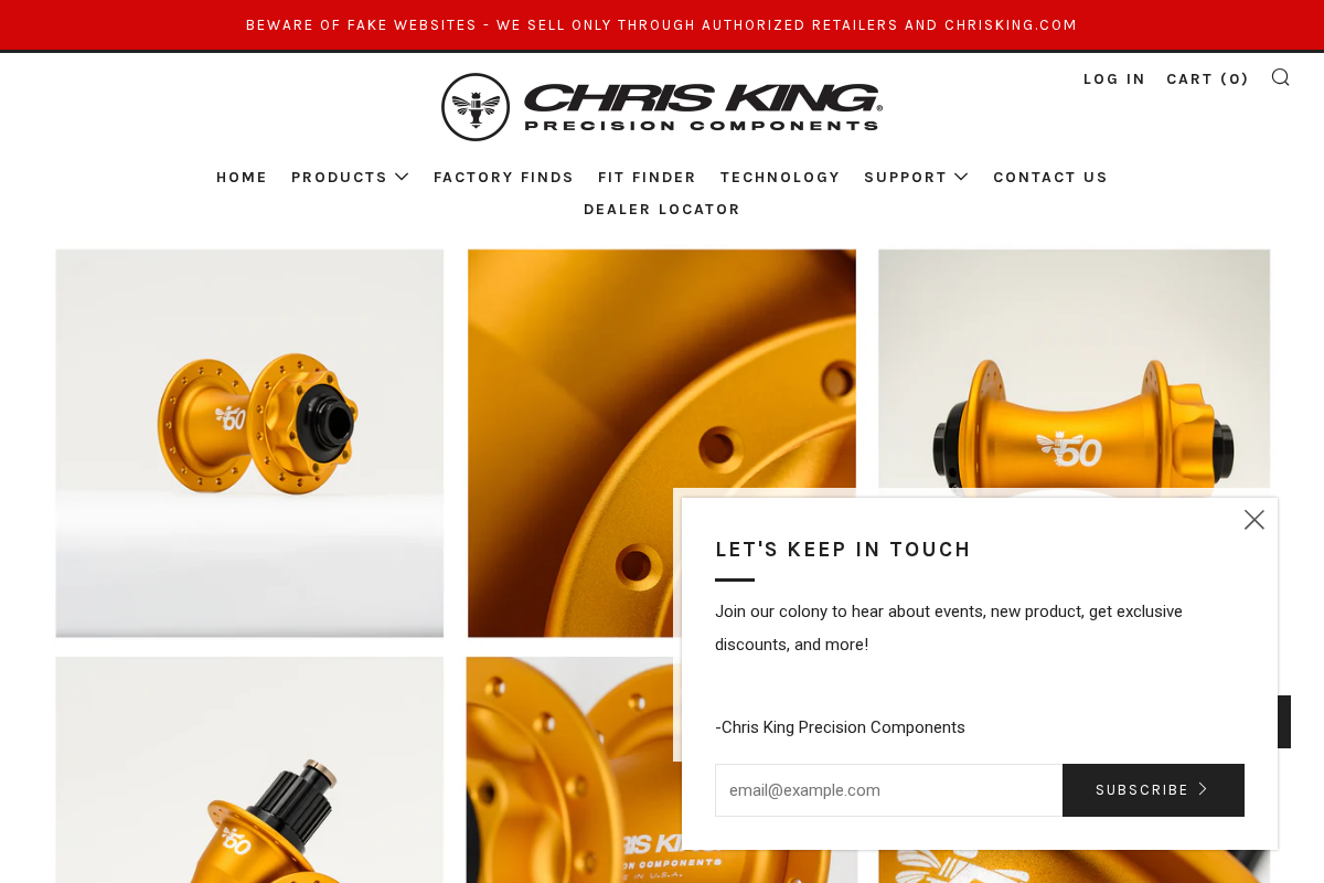 Chris King Precision Components homepage screenshot