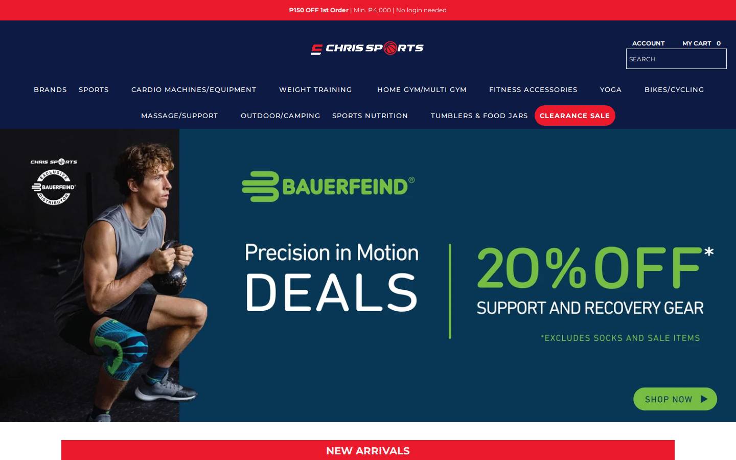 chrissports.com homepage screenshot
