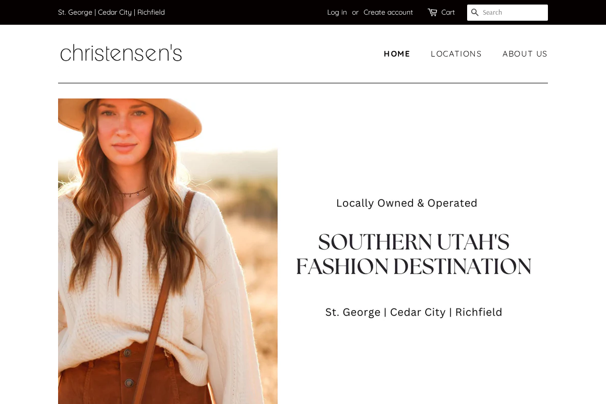 christensensclothing.com homepage screenshot