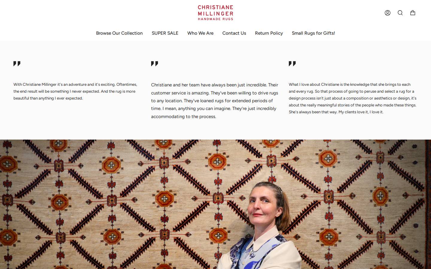 christianemillingerorientalrugs.com homepage screenshot