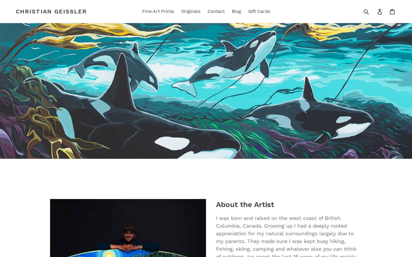 christiangeisslerart.com homepage screenshot