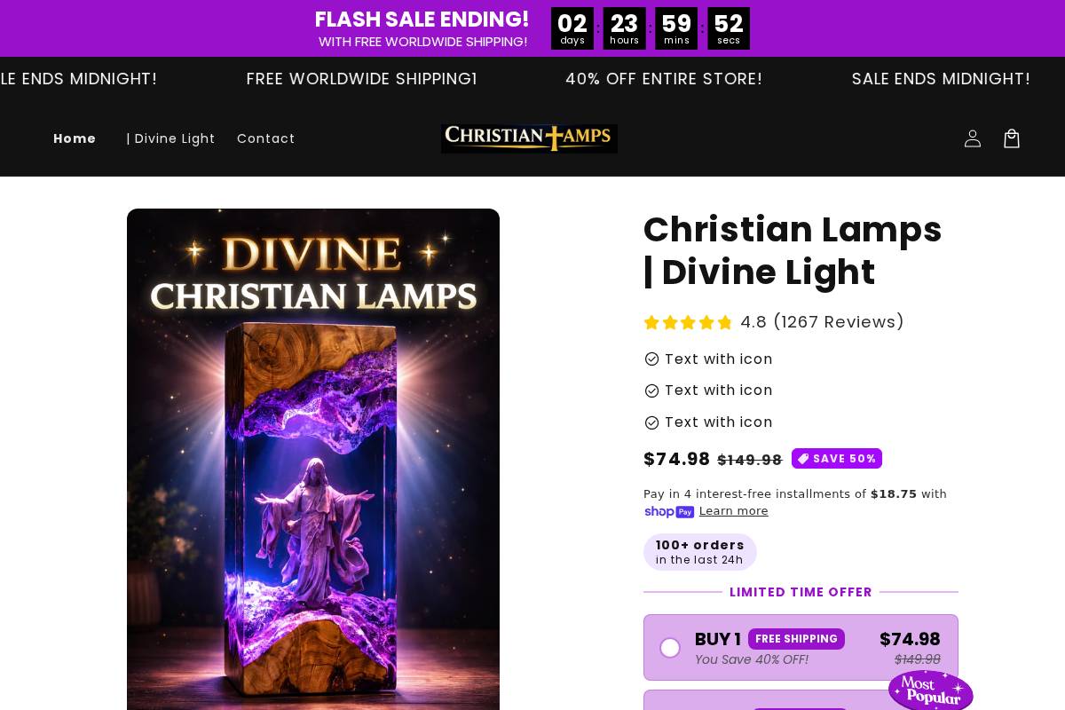 christianlamps.com homepage screenshot