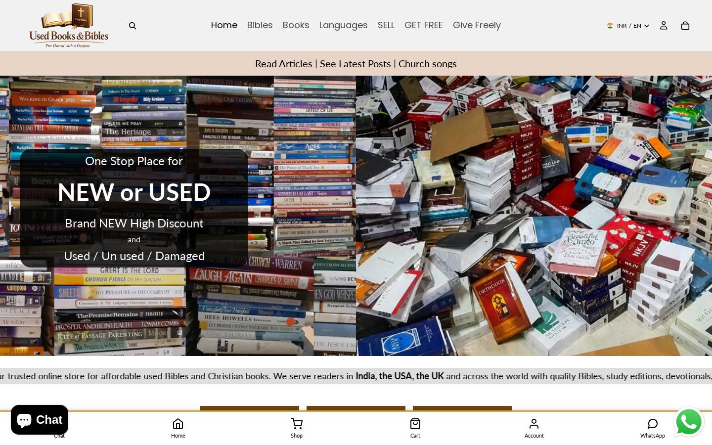 christianstoreindia.com homepage screenshot