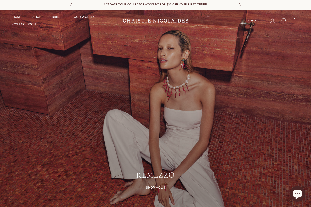 Christie Nicolaides homepage screenshot